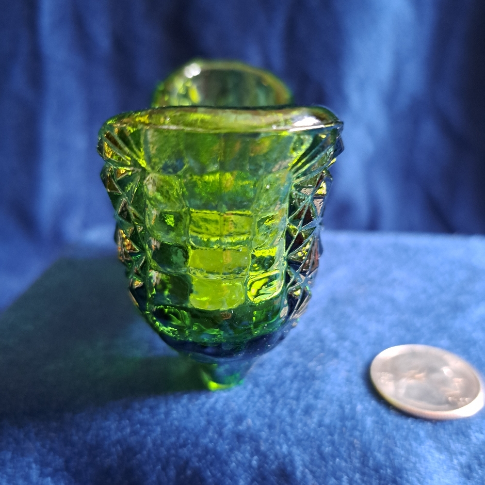 Vintage Fenton Glass Green High Heel - Picture 4 of 7